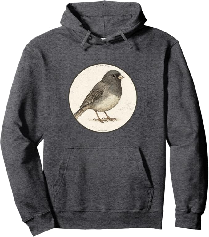 Retro Dark-Eyed Junco Hoodie – Vintage Bird Design Sweatshirt