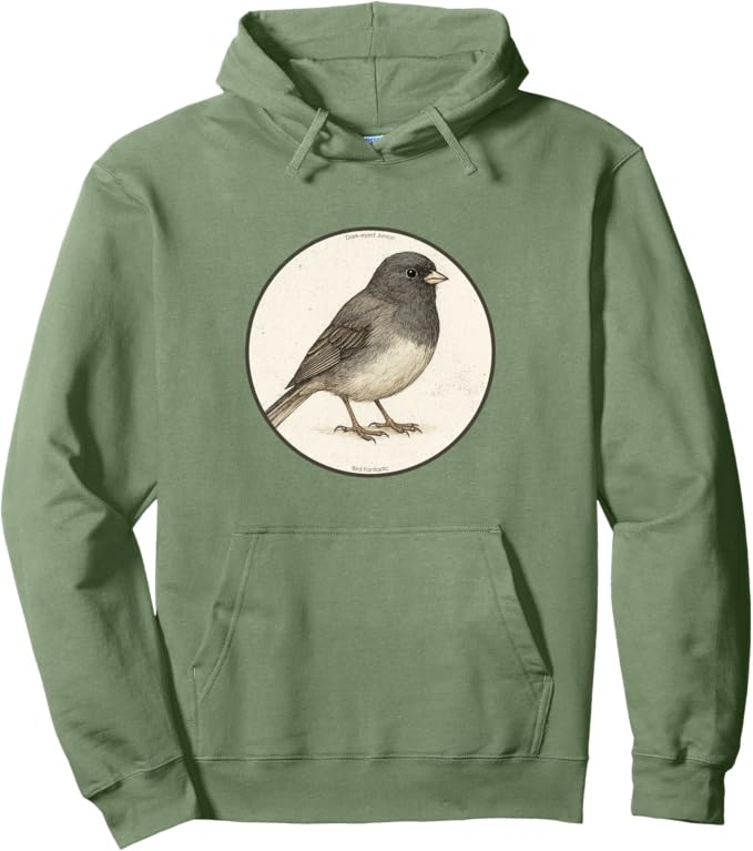 Retro Dark-Eyed Junco Hoodie – Vintage Bird Design Sweatshirt