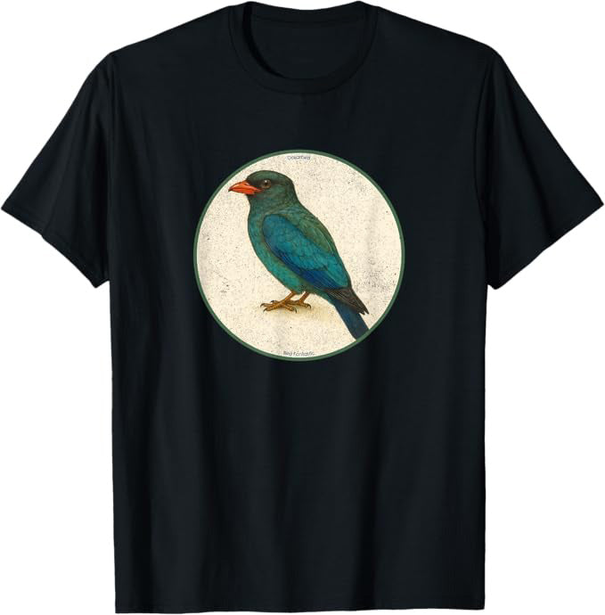 Dollarbird T-Shirt Retro Design by Bird.fan | Birding Graphic Tee