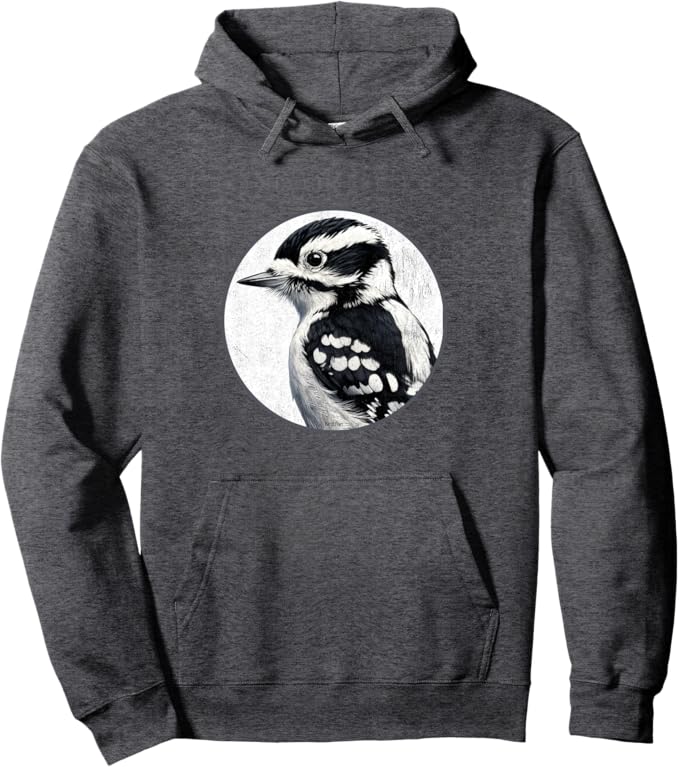 Retro Downy Woodpecker Hoodie – Vintage Bird Design Sweatshirt