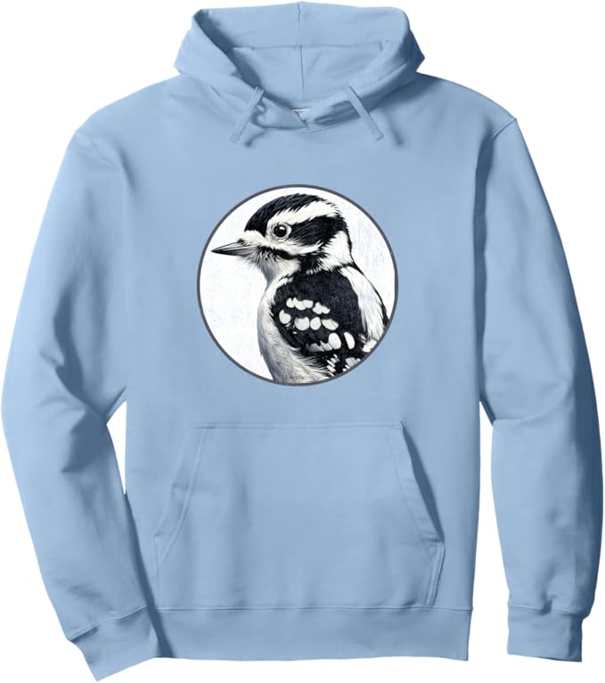 Retro Downy Woodpecker Hoodie – Vintage Bird Design Sweatshirt