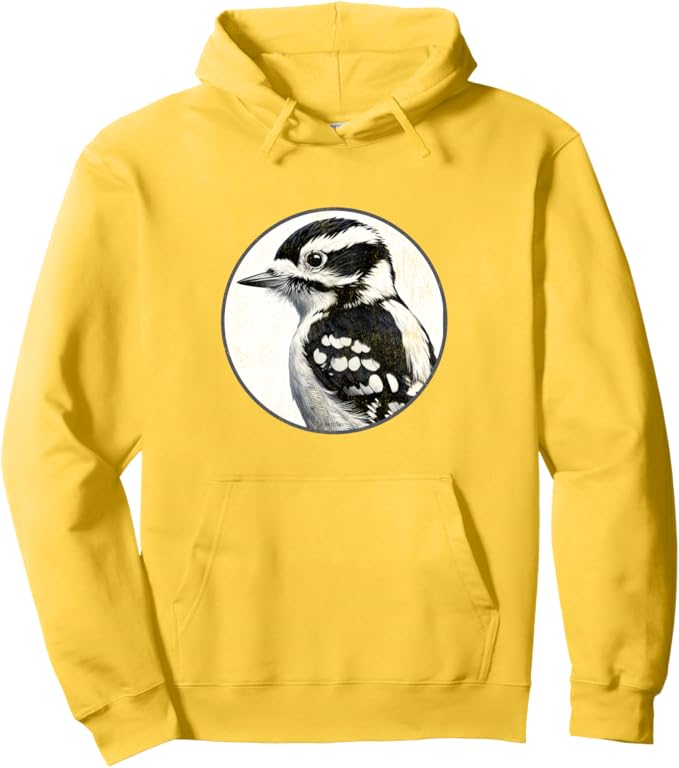 Retro Downy Woodpecker Hoodie – Vintage Bird Design Sweatshirt
