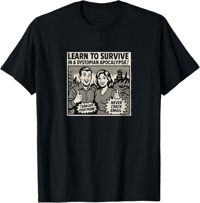 Learn to Survive in a Dystopian Apocalypse Retro Comic Ad T-Shirt | ComicBook.beer Graphic Tee