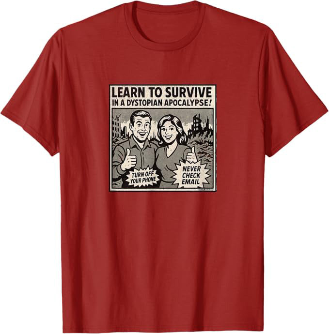 Learn to Survive in a Dystopian Apocalypse Retro Comic Ad T-Shirt | ComicBook.beer Graphic Tee