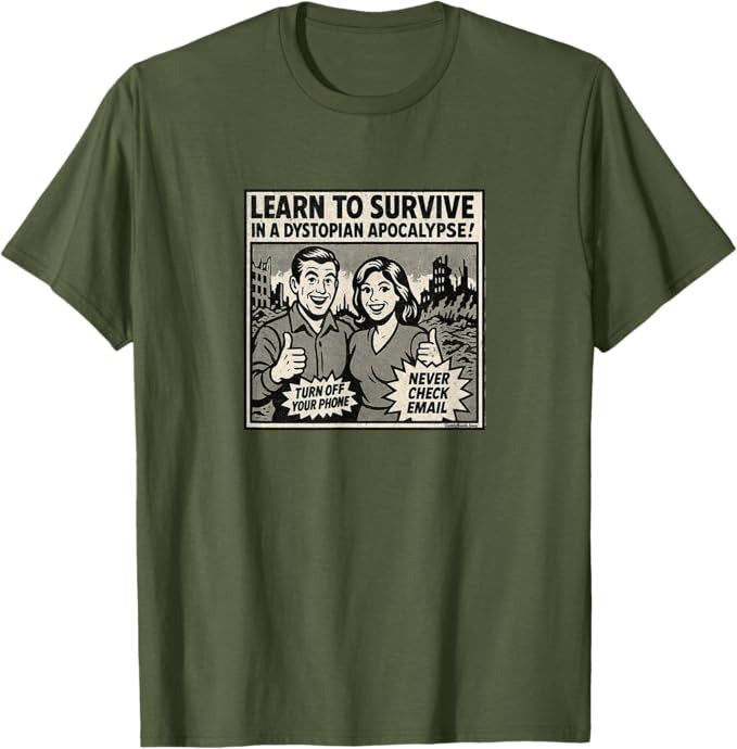 Learn to Survive in a Dystopian Apocalypse Retro Comic Ad T-Shirt | ComicBook.beer Graphic Tee