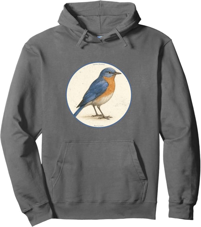 Retro Eastern Bluebird Hoodie – Vintage Bird Design Sweatshirt