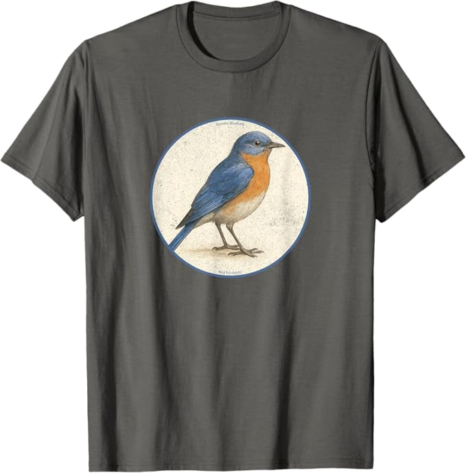 Eastern Bluebird T-Shirt Retro Design by Bird.fan | Men's Birding Graphic Tee