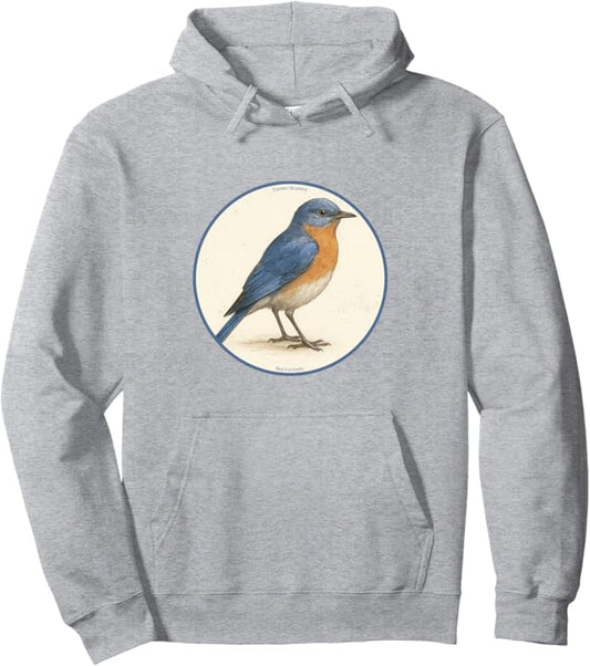 Retro Eastern Bluebird Hoodie – Vintage Bird Design Sweatshirt