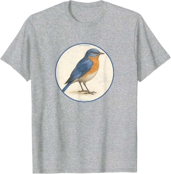 Eastern Bluebird T-Shirt Retro Design by Bird.fan | Men's Birding Graphic Tee