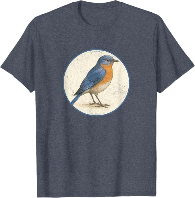Eastern Bluebird T-Shirt Retro Design by Bird.fan | Men's Birding Graphic Tee