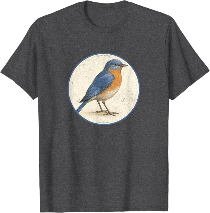 Eastern Bluebird T-Shirt Retro Design by Bird.fan | Men's Birding Graphic Tee