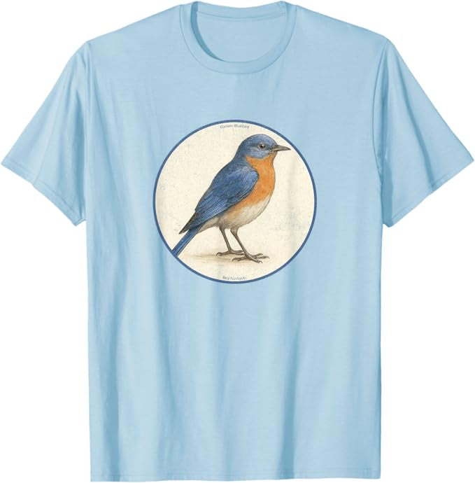 Eastern Bluebird T-Shirt Retro Design by Bird.fan | Men's Birding Graphic Tee