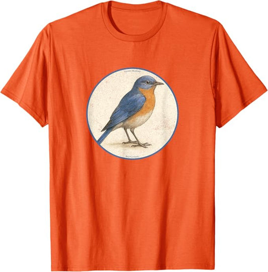 Eastern Bluebird T-Shirt Retro Design by Bird.fan | Men's Birding Graphic Tee