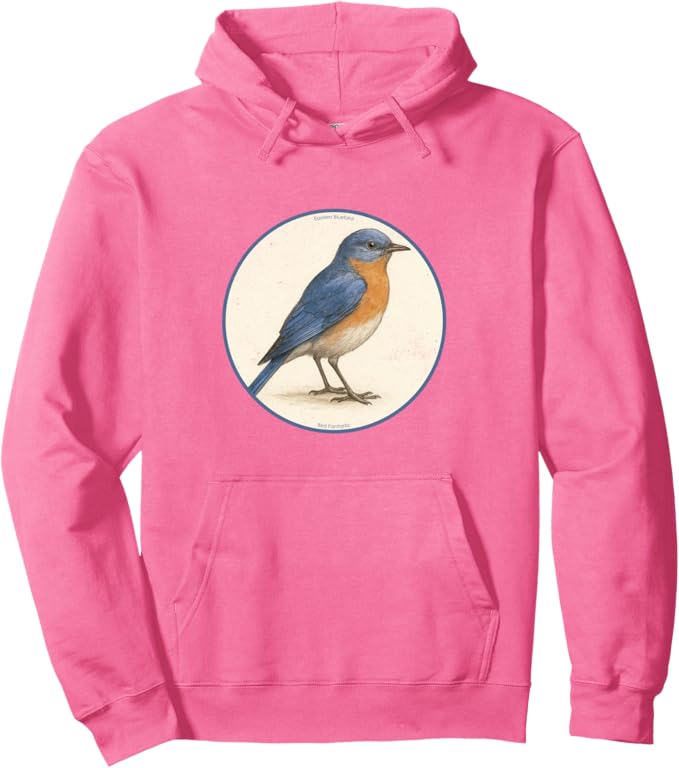 Retro Eastern Bluebird Hoodie – Vintage Bird Design Sweatshirt