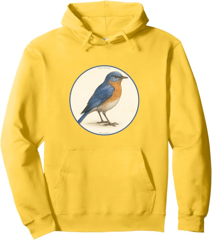 Retro Eastern Bluebird Hoodie – Vintage Bird Design Sweatshirt