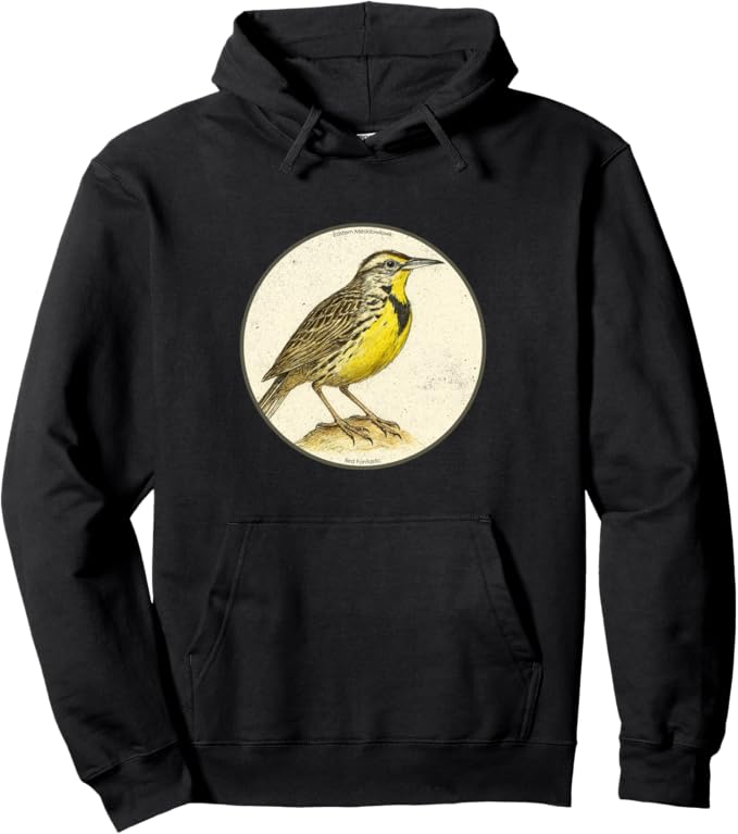 Retro Eastern Meadowlark Hoodie – Vintage Bird Design Sweatshirt