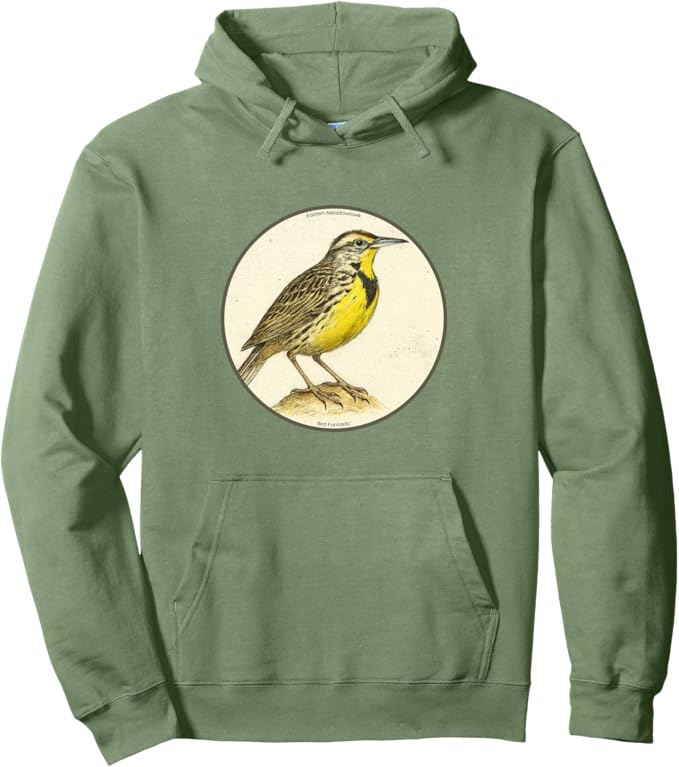 Retro Eastern Meadowlark Hoodie – Vintage Bird Design Sweatshirt