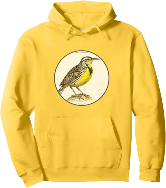 Retro Eastern Meadowlark Hoodie – Vintage Bird Design Sweatshirt