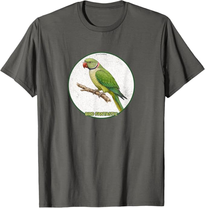 Retro Echo Parakeet T-Shirt Design 10 Colors by Bird Fantastic | Birding Graphic Tee