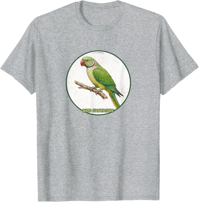 Retro Echo Parakeet T-Shirt Design 10 Colors by Bird Fantastic | Birding Graphic Tee