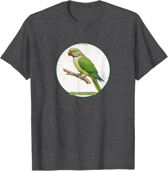 Retro Echo Parakeet T-Shirt Design 10 Colors by Bird Fantastic | Birding Graphic Tee