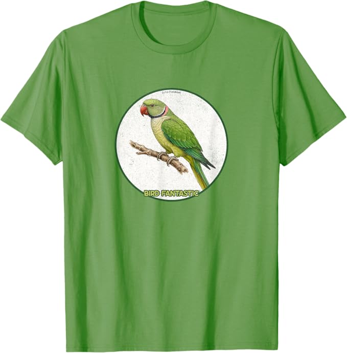 Retro Echo Parakeet T-Shirt Design 10 Colors by Bird Fantastic | Birding Graphic Tee