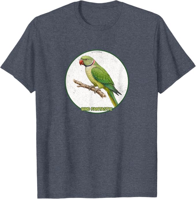 Retro Echo Parakeet T-Shirt Design 10 Colors by Bird Fantastic | Birding Graphic Tee