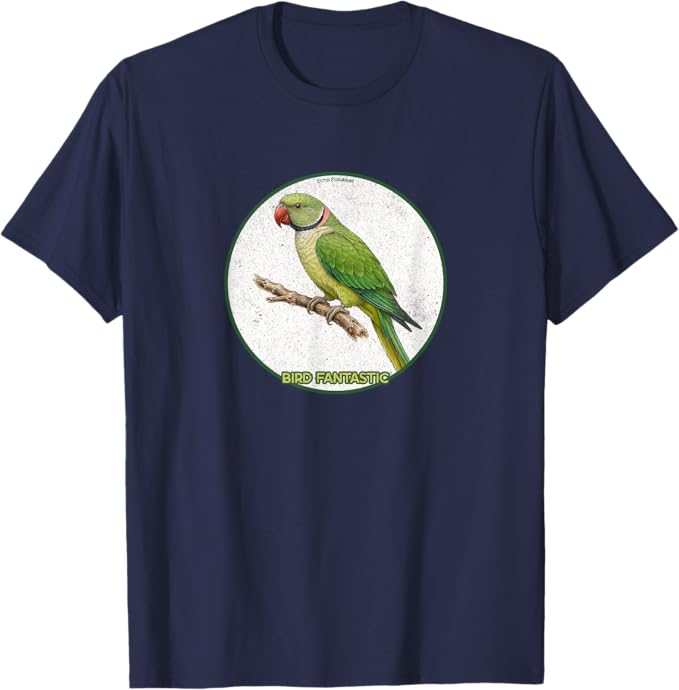 Retro Echo Parakeet T-Shirt Design 10 Colors by Bird Fantastic | Birding Graphic Tee