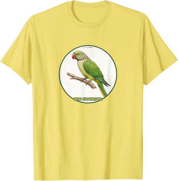 Retro Echo Parakeet T-Shirt Design 10 Colors by Bird Fantastic | Birding Graphic Tee