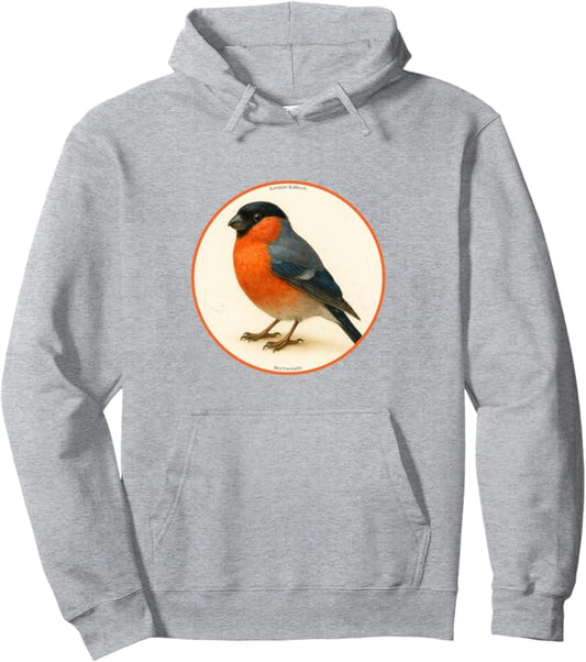 Retro Eurasian Bullfinch Hoodie – Vintage Bird Design Sweatshirt