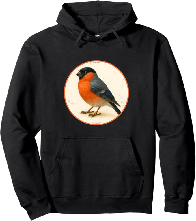 Retro Eurasian Bullfinch Hoodie – Vintage Bird Design Sweatshirt