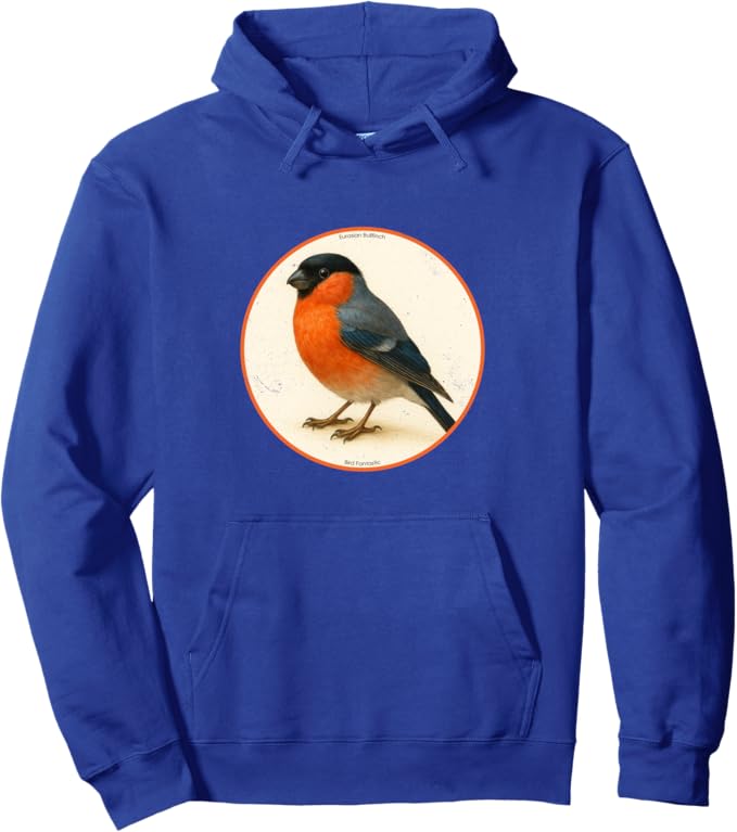 Retro Eurasian Bullfinch Hoodie – Vintage Bird Design Sweatshirt