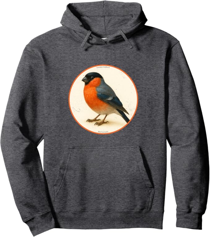 Retro Eurasian Bullfinch Hoodie – Vintage Bird Design Sweatshirt