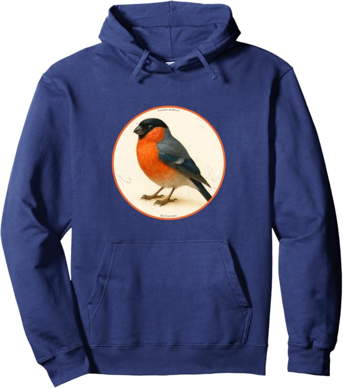Retro Eurasian Bullfinch Hoodie – Vintage Bird Design Sweatshirt
