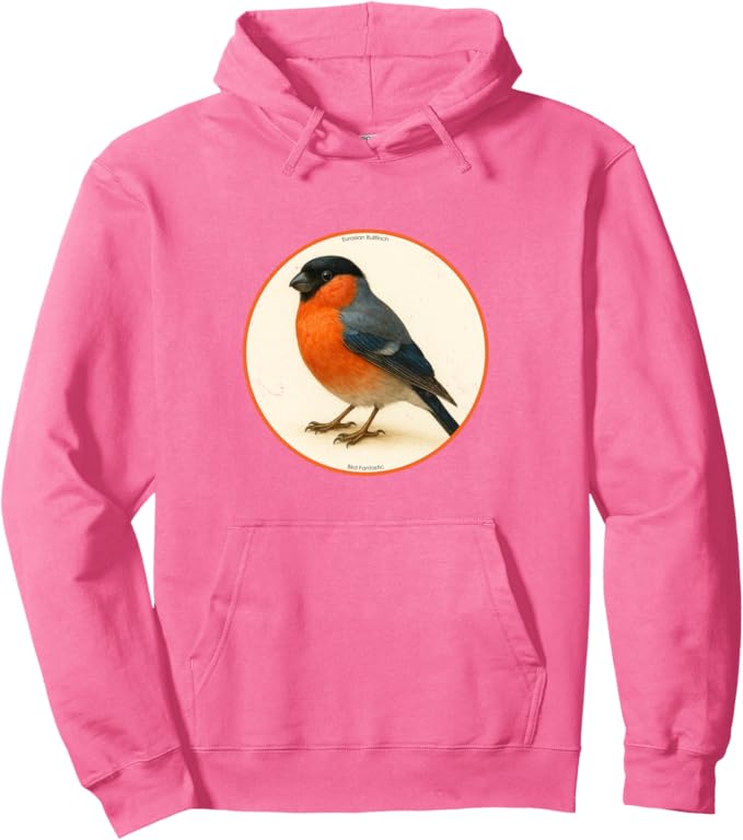Retro Eurasian Bullfinch Hoodie – Vintage Bird Design Sweatshirt