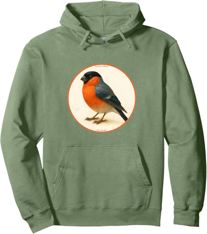 Retro Eurasian Bullfinch Hoodie – Vintage Bird Design Sweatshirt