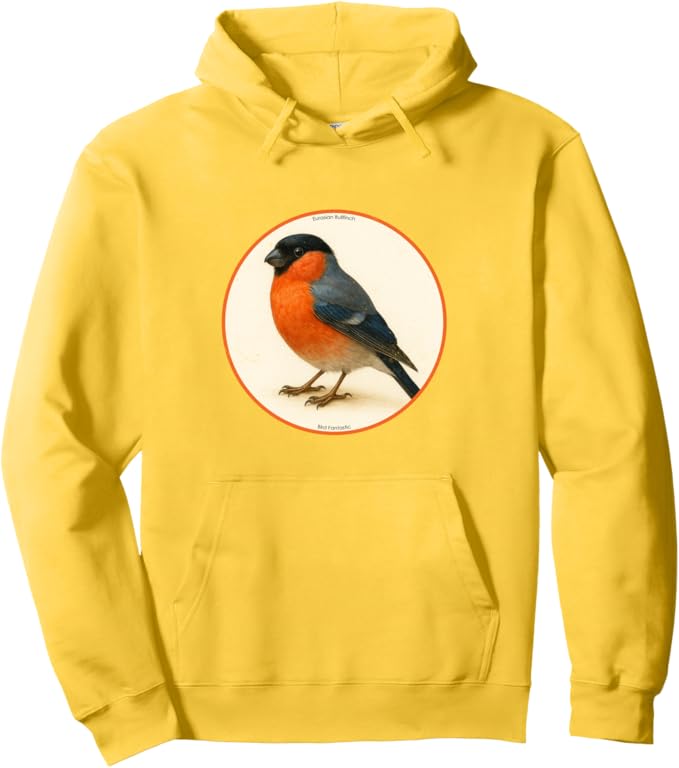 Retro Eurasian Bullfinch Hoodie – Vintage Bird Design Sweatshirt