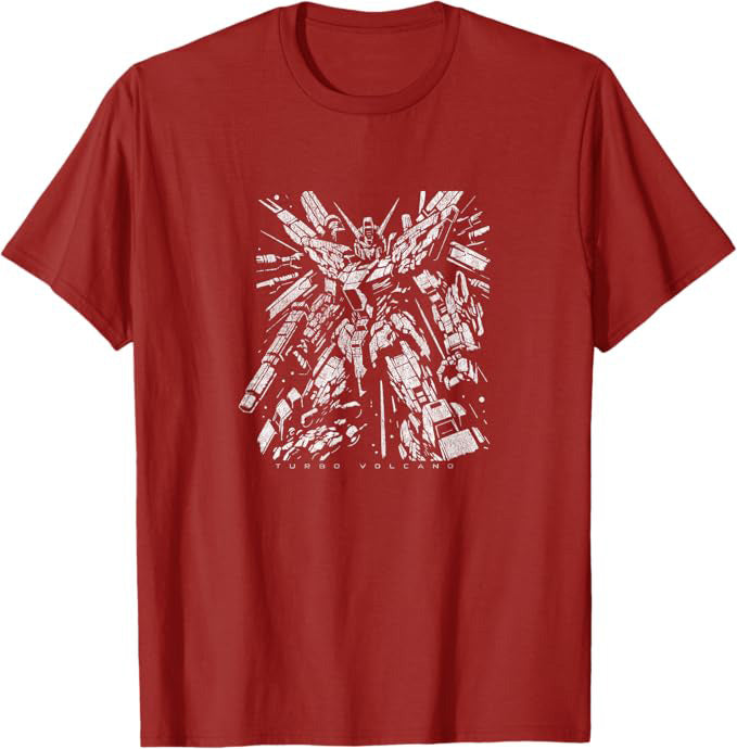 1980s Retro Anime Exploded Mecha Distressed Robot Design T-Shirt | Graphic Tee
