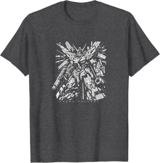 1980s Retro Anime Exploded Mecha Distressed Robot Design T-Shirt | Graphic Tee