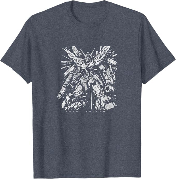 1980s Retro Anime Exploded Mecha Distressed Robot Design T-Shirt | Graphic Tee