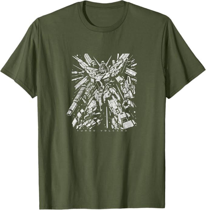 1980s Retro Anime Exploded Mecha Distressed Robot Design T-Shirt | Graphic Tee