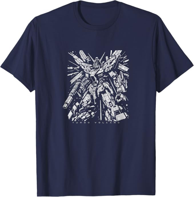 1980s Retro Anime Exploded Mecha Distressed Robot Design T-Shirt | Graphic Tee