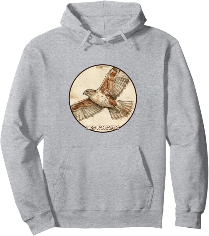 Retro Ferruginous Hawk Hoodie – Vintage Bird Design Sweatshirt