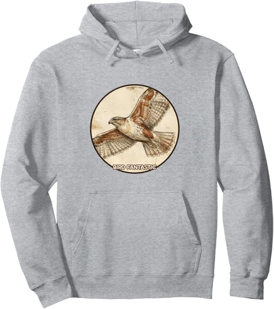 Retro Ferruginous Hawk Hoodie – Vintage Bird Design Sweatshirt