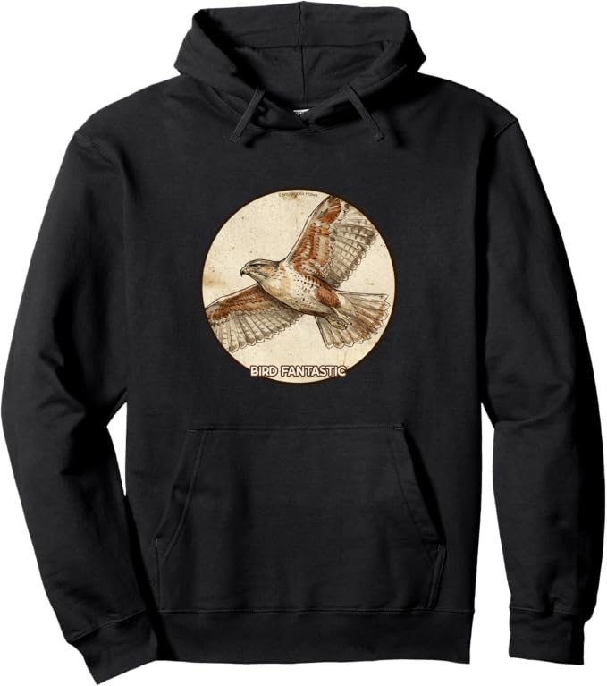 Retro Ferruginous Hawk Hoodie – Vintage Bird Design Sweatshirt