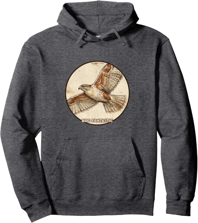 Retro Ferruginous Hawk Hoodie – Vintage Bird Design Sweatshirt