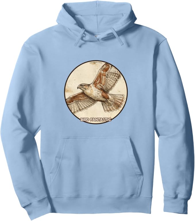 Retro Ferruginous Hawk Hoodie – Vintage Bird Design Sweatshirt