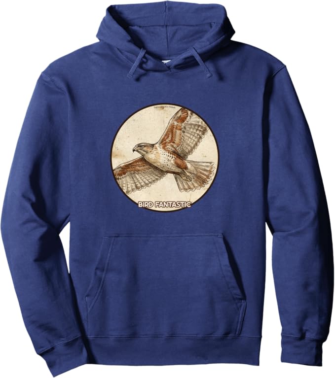 Retro Ferruginous Hawk Hoodie – Vintage Bird Design Sweatshirt