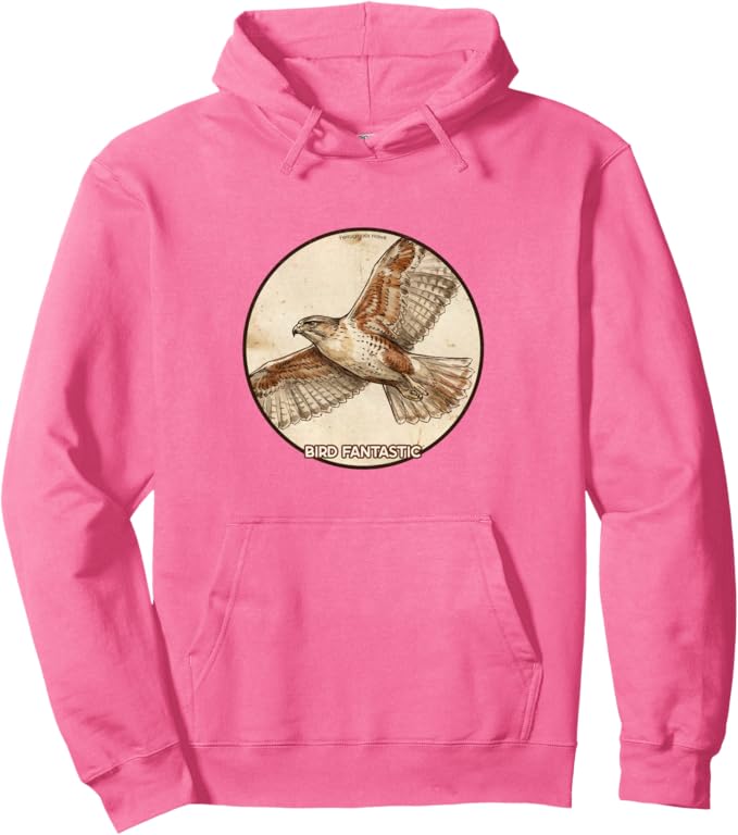 Retro Ferruginous Hawk Hoodie – Vintage Bird Design Sweatshirt