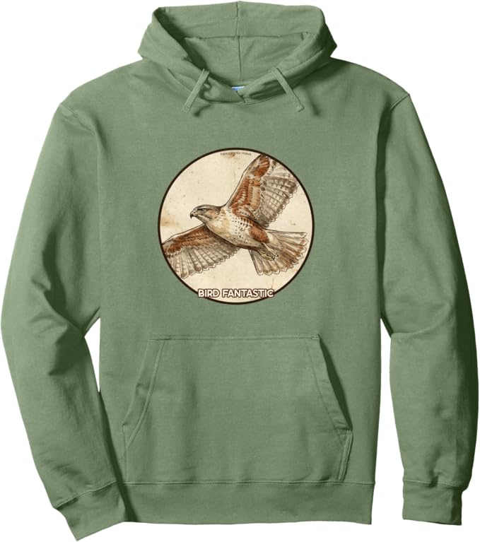 Retro Ferruginous Hawk Hoodie – Vintage Bird Design Sweatshirt